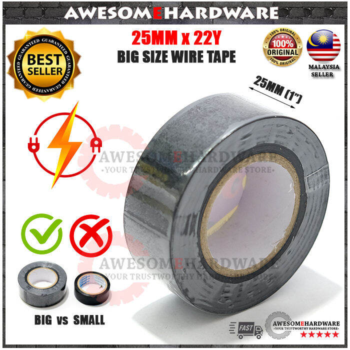 (BIG SIZE) 25MM 22Y ELECTRICAL INSULATING WIRE TAPE WIRING TAPE BLACK