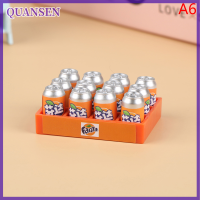 QUANSEN 1ชุด1:12 dollhouse Miniature soda drink PLUS ถาดรุ่น DIY อุปกรณ์เสริมของเล่น