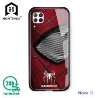 【Factory-direct】 Hontinga สำหรับ Nova 7I Case The Avengers Superhero เคสโทรศัพท์ Captain America Ironman Spiderman กระจกเทมเปอร์ฝาหลังฝาครอบโทรศัพท์