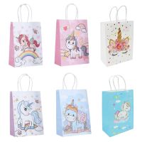 Unicorn Kraft Paper Gift Bag Pouch Chocolate Candy Packaging Bags for Cookie Unicorn Birthday Party Decorations Kids Baby Shower