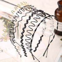 Adapula Logam Paduan Hairband Spring Gelombang Warna Metalik Elastis Rambut Hoop Besi Kerajinan Twist Dikepang Mencuci Wajah Geometris Ikat Kepala