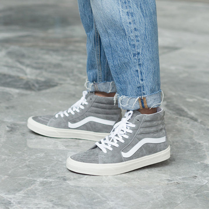 VANS Sk8 Hi grey black suede high-top shoes for men and women, sports and leisure shoes VN0A4BV618L Lazada PH