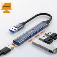 AKUBLT อะแดปเตอร์ตัวขยาย3.0 USB ทนทาน4พอร์ตอุปกรณ์คอมพิวเตอร์ตัวแยก USB USB ฮับ3.0แท่นวางมือถือตัวแยก USB3.0