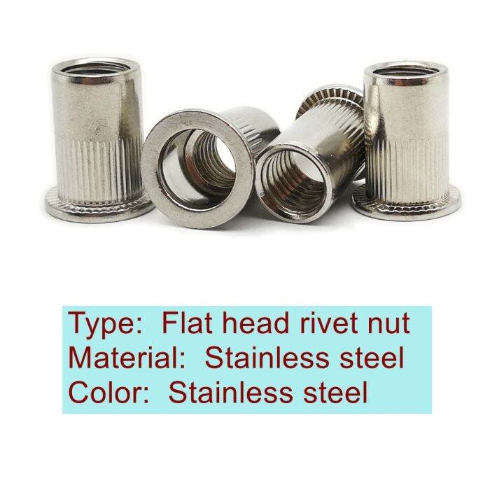 [Letitia]สแตนเลส Rivet Nut SUS304แบน Head Hex รอบ Countersink หัว Rivet