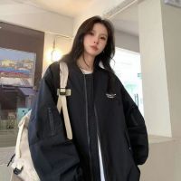 ✥♟◑ HOUZHOU Bomber Womens Jacket Oversize Korean Fashion Streetwear Jackets Outdoor Coats