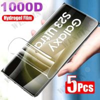 5Pcs Hydrogel Film For Samsung S23 Ultra S22 Ultra Plus Full Cover Screen Protector For Samsung A54 A24 A14 A73 A53