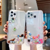 【Great. Cell phone case】 เคสสำหรับ iPhone 13 Pro MAX 12 11 XS Max XR 7 8 6 Plus เคสน่ารักไอคอนแอพในสีทองเงินชมพูของเหลวทรายดูด