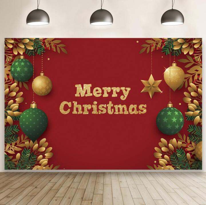 Merry Christmas Backdrop Candy Christmas Ball Background Christmas ...