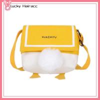 LUCKY HAIRACC ผ้าใบแคนวาส กระเป๋าถือแบบถือ สีเหลืองสีชมพูสีฟ้า กระเป๋าแมสเซนเจอร์ ของใหม่ กระเป๋าสำหรับผู้หญิง สำหรับผู้หญิง