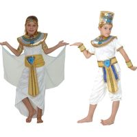 Boys Girls Kids Egyptian Pharaoh Queen Of The Nile Dress Up Halloween Costume