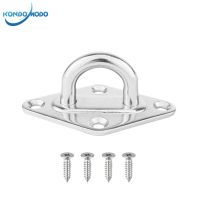 Marine Stainless Steel 304 Diamond Shaped Pad Eye Plates Staple Ring Hook Shade Sail Tie Down Rigging Hardware Boat Accessories Accessories