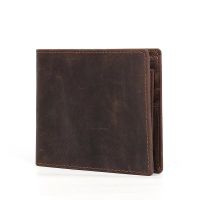 【CW】□  Men Leather Wallet Short Function Money Clip Large Capacity Coin