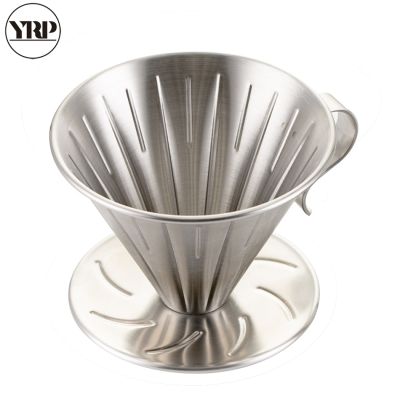 YRP V60 Stainless Steel coffee filter Over Dripper Reusable Household Barista Brew Cup Coffee Making kitchen Tools percolator