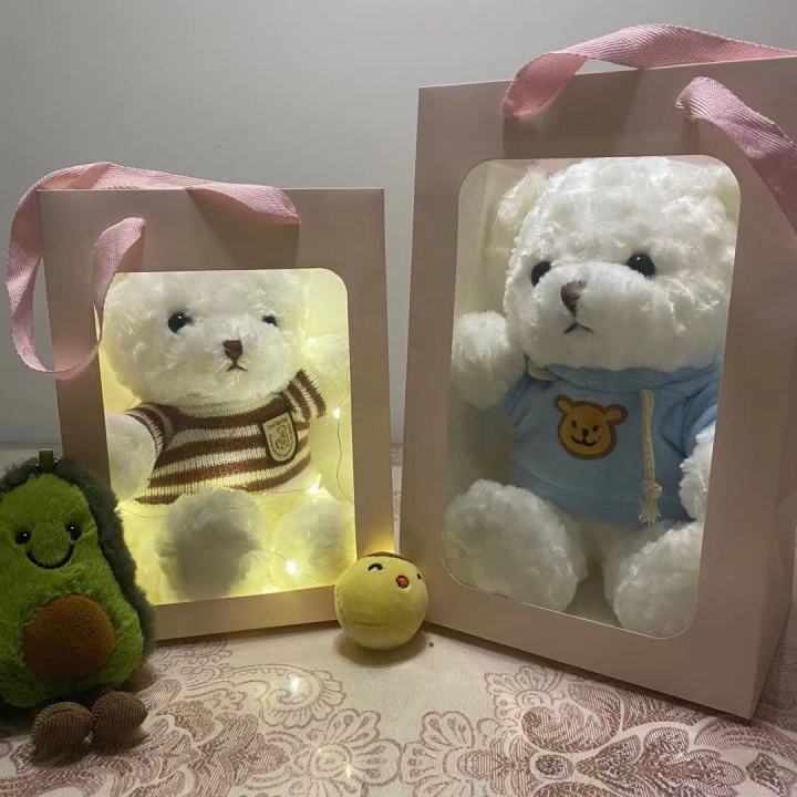 ตุ๊กตาหมีแฟลชของเล่นตุ๊กตาหมีพร้อมไฟกล่องของขวัญตุ๊กตาหมีตุ๊กตาหมีของขวัญวันเกิดสำหรับเด็กผู้หญิง