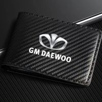 ▪ For Daewoo Logo Winstom Espero Nexia Matiz Lanos Carbon Fiber Credit Bank Card Holder Leather Driver License ID Card Bag