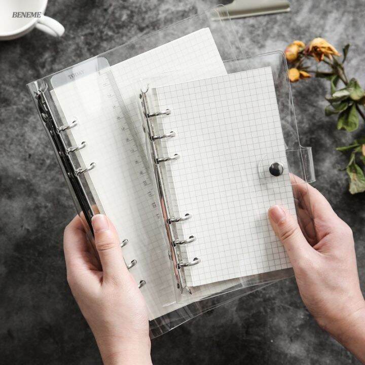6 Hole Loose Leaf Binder with 45 Sheets Refill Paper A5 / A6 / A7 Ring