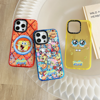 เคสเคสลายกากเพชรสำหรับ iPhone 14 Ins สำหรับ iPhone 11 12 13 14 Pro Max รูปการ์ตูนฟองน้ำน่ารักฝาครอบเคสป้องกันโทรศัพท์ปลอกซิลิโคนนิ่ม