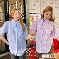 Jelly เสื้อเชิ้ตคอปกหูกระต่าย ลายริ้วสลับสี Stripe Story อก42"//ยาว25-27