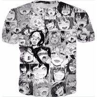 เสื้อยืดผู้ชายและผู้หญิงพิมพ์ลาย Anime Ahegao 3D