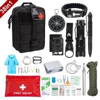 38 in 1 Survival Kit and First Aid Kit Professional Survival Gear SOS Emergency Tool for Camping Adventures