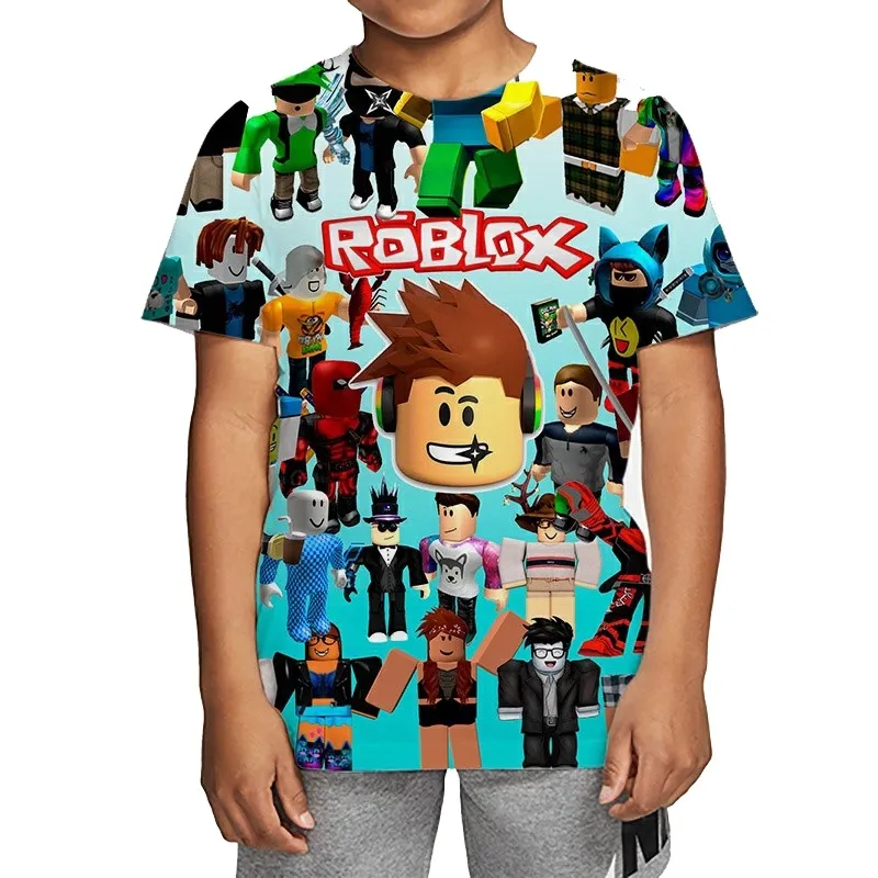 children's jersey Big boy sweatshirt T-shirt Roblox T-shirt for Kids Game  Cartoon Printed Shirts 17001