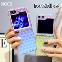 เคส HOCE แบบ3กิ้งก่าสำหรับ Samsung Galaxy ZFlip3 ZFlip4พับได้4แบบพับได้สีไล่ระดับสี