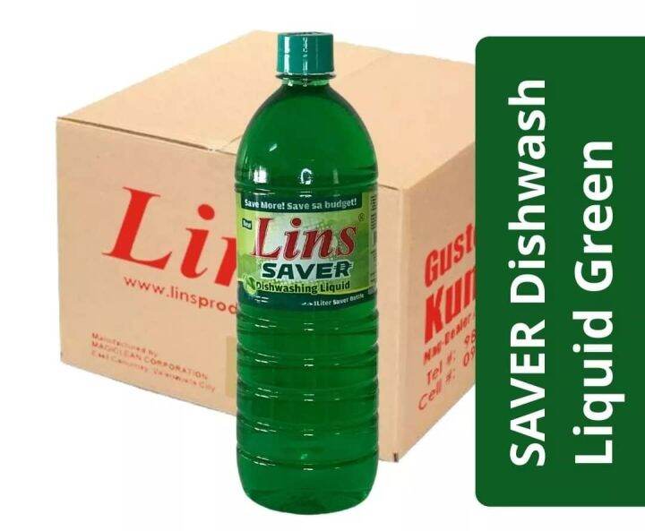 Lins Saver Dishwashing Liquid Lemon 1 Liter / Negosyo Package / 3 for