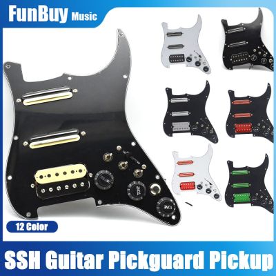 ‘【；】 1Set SSH Guitar Pickguard Wiring Loaded Prewired + Silence Switch ST Electric Guitar Double Coil Pickup 12Color