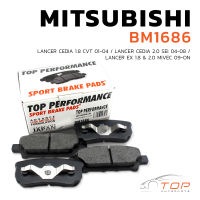 ผ้าเบรค หลัง MITSUBISHI LANCER CEDIA  1.8 CVT ปี 2001-2004 / LANCER CEDIA 2.0 SEI ปี 2004-2008 /LANCER EX 1.8 &amp; 2.0 MIVEC ปี 2009-ON  - TOP PERFORMANCE JAPAN - BM 1686 - ผ้าเบรก มิตซูบิชิ แลนเซอร์ ซีเดีย