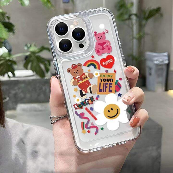 เคสโทรศัพท์มือถือ-ลายก้อนเมฆ-สีรุ้ง-สําหรับ-14promax-14plus-13-12-7plus-x-xr