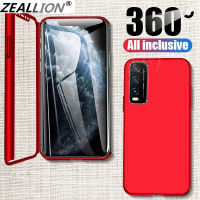 Zeallion สำหรับ [Vivo X7 X6 X9 X9s X20 Plus X21 UD X21i X23 X27 X30] สีทึบ360องศาเต็มรูปแบบป้องกันกรณี Hybrid PC Hard + กระจกเทมเปอร์