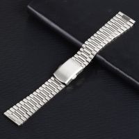 “：{ Slim Women Thin Metal Bracelet Silver  Fold Clasp Strap Solid Stainless Steel Watch Band Strap 10Mm 12Mm 14Mm 16Mm Accessory