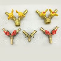 6mm 8mm 10mm 20 Hose Barb Y Type Three 3 Way Brass Shut Off Ball Valve Pipe Fitting Connector Adapter For Fuel Gas Water Oil Air