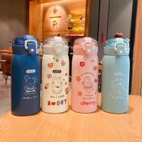 TOWER 500ml แบบพกพาได้ น่ารักน่ารักๆ เหล็กไร้สนิม ขวดสูญญากาศขวด ถ้วยฟางฟาง ขวดน้ำน้ำ แก้วเก็บความร้อน