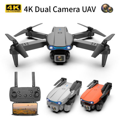 E99 Pro โดรนติดกล้อง 4k drone กลับอัตโนมัติที่ 1080P กล้องคู่ HD หลีกเลี่ยงขีดขวางอัตโนมัติ ด้วยมุมกว้าง 360° WIFI โดรนถ่ายภาพทางอากาศระดับ โดรนแบบพับได้ เครื่องบินโดรน