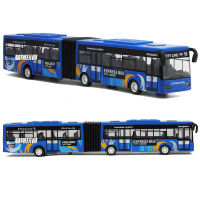 New Lengthened Bus Alloy Model Light Warrior Large 28Cm Length Double Bus