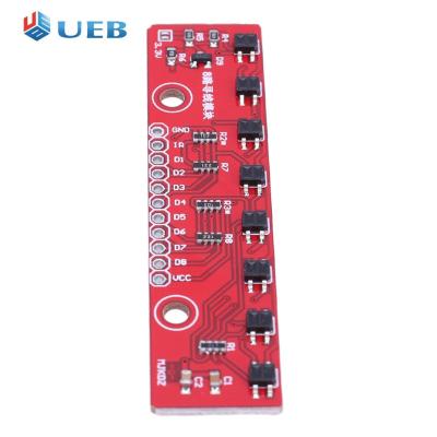 เครื่องตรวจจับอินฟราเรดเซ็นเซอร์ PCB 3.3V-5V โมดูลเซ็นเซอร์ติดตาม8ช่องสัญญาณแผงวงจรหุ่นยนต์ผู้ติดตามสำหรับห้องปฏิบัติการ