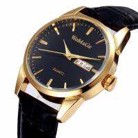 Nibosi 2019 Watch Mens Fashion Luxury Stainless Steel Case Leather Strap Gold Calendar Quartz Business Wirst Watch Reloj Hombre