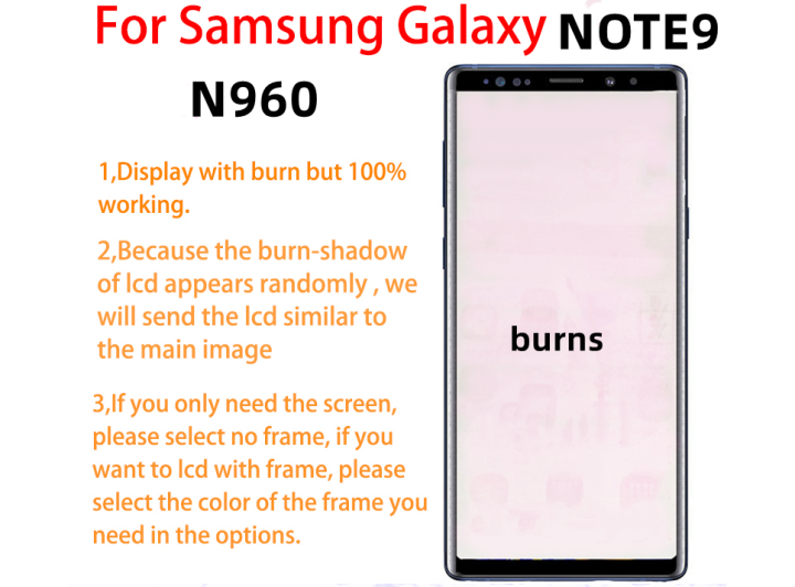 จอ-lcd-note9ของแท้พร้อมรอยไหม้สำหรับ-samsung-galaxy-note-9-n960-sm-n960f-จอ-n960d-พร้อมชุดประกอบดิจิไทเซอร์หน้าจอสัมผัส