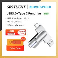 MOVESPEED 2 in 1 USB Type C Flash Drive Support OTG 64GB 128GB 256GB 512GB USB 3.0 120MB/s Pendrive for Macbook Phones Laptop PC