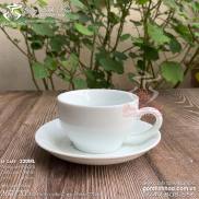 Ly tách cafe cappuccino 220ml gốm sứ Bát Tràng cao cấp kiểu dáng truyền