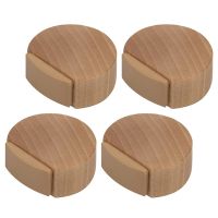 Round Wooden Door Stopper Self Adhesive Anti-Collision Door Rear Stop Home Wall Floor Furniture Protection Mute Silent Block