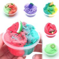 60ml Cloud Slime Glue Scented Fluffy Slime Fruit Soft Clay Supplies With Cute Charm Stress Relief Toy Kit Set For Kids Non-stick