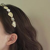 Vivienne Westwood High-end French high-end retro portrait pearl gem headband light luxury niche design temperament headband 2023 new style female