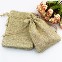 50pcslot Natural Burlap Linen Jute Drawstring Gift Bags Sacks Party Favors Packaging Bag Wedding Candy Gift Bags Party Supplies