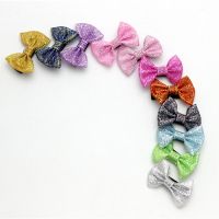 【LZ】 1.6  Small Shiny Ribbon Bow Hairpin for Baby Girls Barrettes Newborn Fine Wispy Hair Mini Latch Girls Hair Clip Pet Headwear