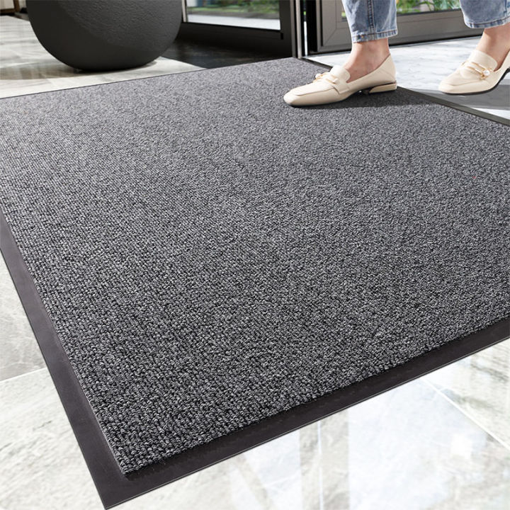 Ultralux Indoor Entrance Mat, Polypropylene Fibers and Anti-Slip Vinyl  Backed Entry Rug Doormat, Gray