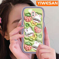 YIWESAN เคสปลอกสำหรับ Samsung J6บวก2018 J6 3D ลายการ์ตูนกระต่ายสตรอเบอรี่เคสมือถือกันกระแทกแบบใสนิ่มปลอกป้องกันซิลิกาเจลโปร่งใสลายกล้องถ่ายรูปเก๋ไก๋