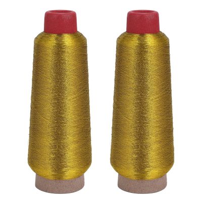 2X Computer Cross-Stitch Embroidery Threads 3000M Sewing Thread Line Textile Metallic Yarn Woven Embroidery Line Golden