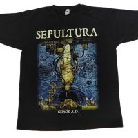 เสื้อยืดวง SEPULTURA chaos A.D. สกรีนหน้าหลังหายากครับ  ลิขสิทธิ์แท้